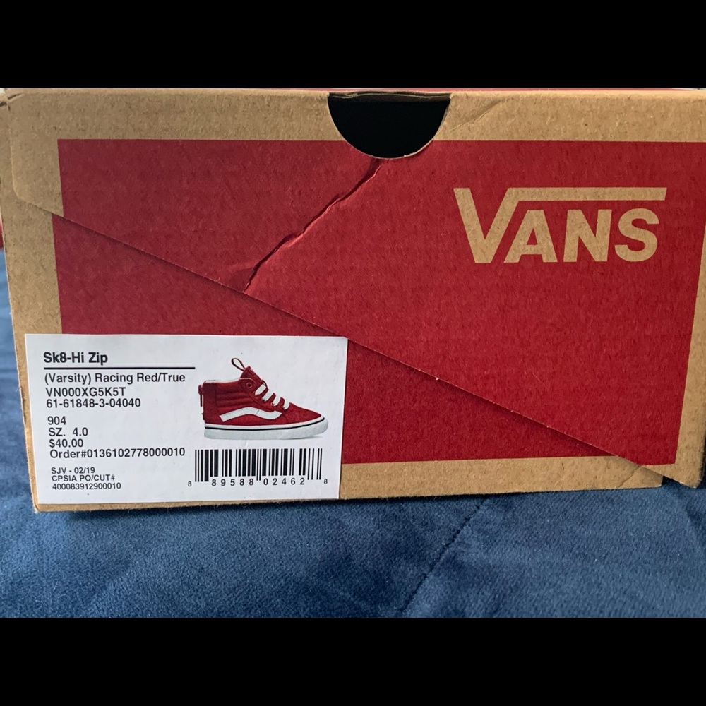 Toddler red Vans size 4C like new
